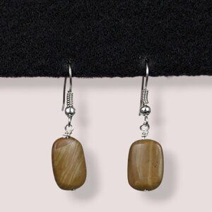 Dainty Brown Jasper Earrings